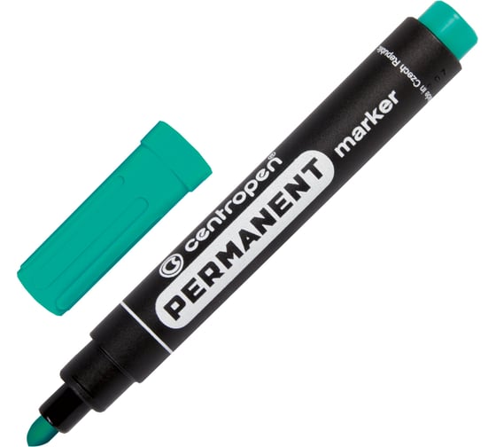 Маркер перманентный ОФИСМАГ CENTROPEN 8566, ЗЕЛЕНЫЙ, круглый наконечник, 2,5 мм, ш/к 15515 151106 1