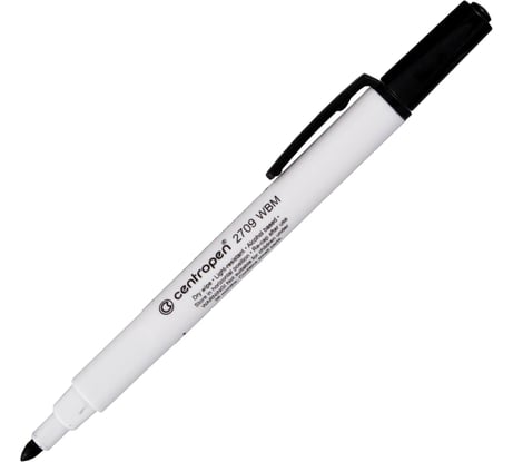 Маркер стираемый для белой доски ОФИСМАГ ЧЕРНЫЙ, CENTROPEN Dry-Wipe, 1,8 мм, 2709 152014