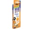 Ручки шариковые BIC Orange Original, НАБОР 4 шт., СИНИЕ, узел 0,8мм, линия 0,3мм, пакет, 8308521 141308 13