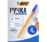 Ручки шариковые BIC Orange Original, НАБОР 4 шт., СИНИЕ, узел 0,8мм, линия 0,3мм, пакет, 8308521 141308 2