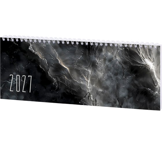 Планинг датированный Staff 2027 285×112 мм гребень картонная обложка 64 л Black marble 118706