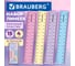 Линейки пластиковые BRAUBERG 15 см пастельные, НАБОР 4 шт, непрозрачные, пенал 210880 2