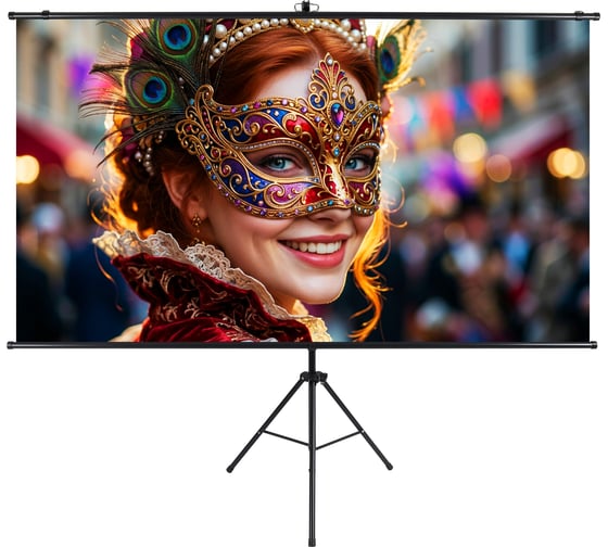 Экран Lumien LSC-100102 Sky Cinema на штативе, рабочая область 124×220 см, 100 High Contrast Reflective, возможно крепить на стену, 157167