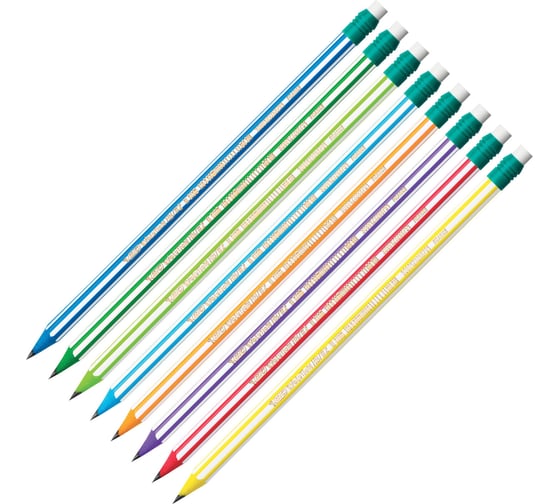 Карандаш чернографитный BIC Evolution Stripes, комплект 12 шт., HB, с ластиком, корпус ассорти, 8960342, 180921