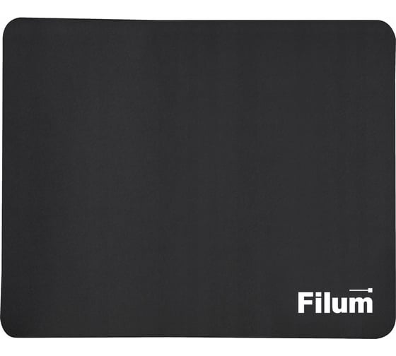 Коврик для мыши Filum чёрный, 250×200×2 мм, ткань+резина FL-MP-S-BK-1