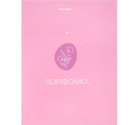 Папка-портфолио BRAUBERG универсальная, 4 кольца, 20 файлов, 7БЦ матовая, Gentle, 117558