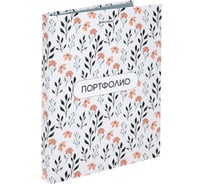 Папка-портфолио BRAUBERG универсальная, 4 кольца, 20 файлов, 7БЦ матовая, Flowers, 117556
