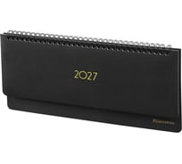 Планинг датированный BRAUBERG 2027, 305×140 мм, Select, под кожу, черный 118203