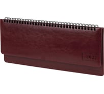 Планинг датированный BRAUBERG 2027, 305×140 мм, Imperial, под кожу, бордовый 118197