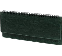 Планинг датированный BRAUBERG 2027, 305×140 мм, Imperial, под кожу, зеленый 118198
