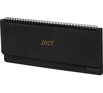 Планинг датированный BRAUBERG 2027, 305×140 мм, Iguana, под кожу, черный 118196