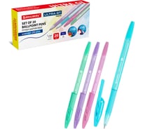 Ручка шариковая BRAUBERG с грипом ULTRA GT PASTEL, комплект 20 шт., синяя, линия 0.35 мм 144534