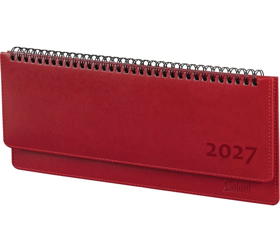 Планинг датированный GALANT 2027, 305×140 мм, под кожу, красный, Ritter 118207