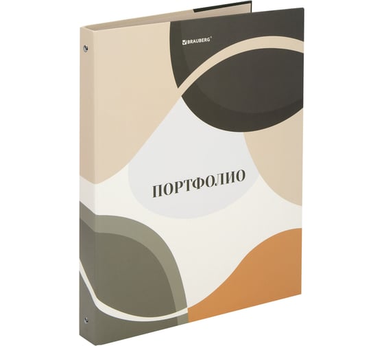 Папка-портфолио универсальная BRAUBERG 4 кольца, 20 файлов, 7БЦ матовая, Abstraction, 117555