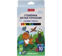 Карандаши цветные Hatber Hatber утолщенный шестигранный корпус 10 цв. JUMBO 091772