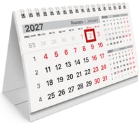 Календарь-домик настольный BRAUBERG на гребне с бегунком 2027г, 160х105 мм, Символ года, 118472