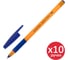 Ручка шариковая с грипом BRAUBERG i-STICK POINT ORANGE, КОМПЛЕКТ 10 ШТ, СИНЯЯ, 0,35мм, 881322 1