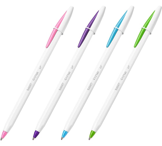 Ручки шариковые BIC Cristal Up Fun, НАБОР 4 ЦВЕТА, узел 1мм, линия 0,32мм, блистер, 949870 143974