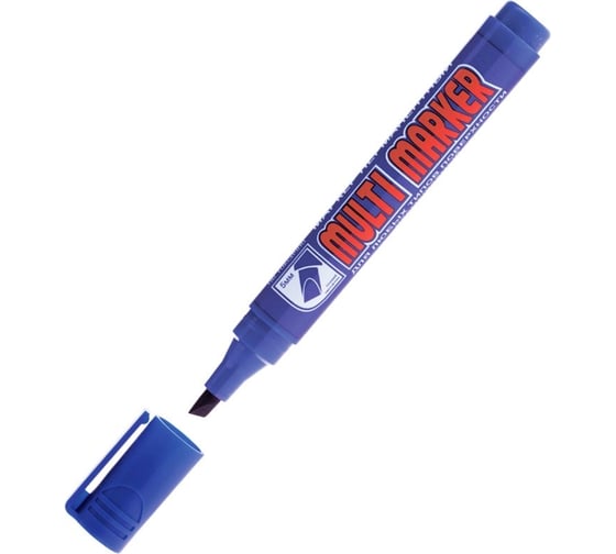Маркер перманентный Crown Multi Marker Chisel, синий, скошенный, 5 мм, 12 шт в упаковке CPM-800CH