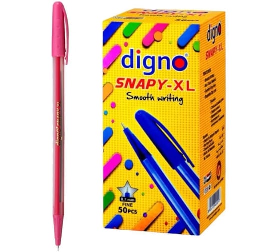 Набор шариковых ручек Digno Snapy XL 0,7 мм, чернила красные, упаковка 50 шт. Snapy XL-Red-51