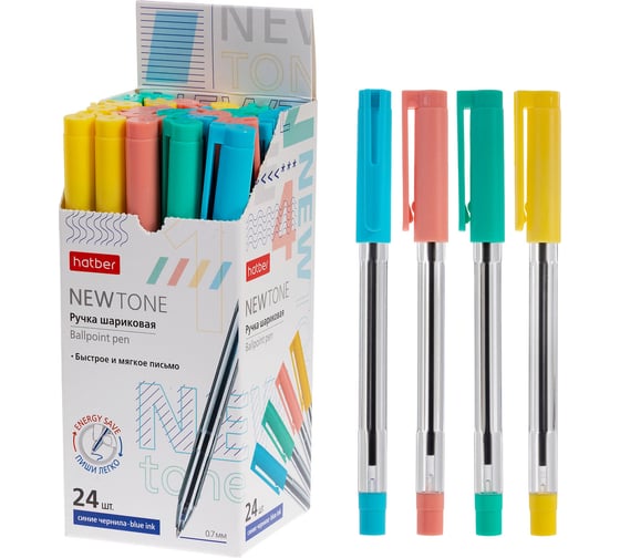 Ручка шариковая Hatber NEWtone, 0,7 мм, чернила на масляной основе, 24 шт 089263