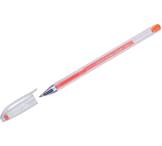 Ручка гелевая Crown Hi-Jell Color, оранжевая, 0,7 мм, 12 шт в упаковке HJR-500HB