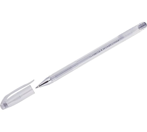 Ручка гелевая Crown Hi-Jell Metallic, серебро металлик, 0,7 мм, 12 шт в упаковке HJR-500GSM