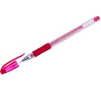 Ручка гелевая Crown Hi-Jell Needle Grip, красная, 0,7 мм, грип, игольчатый стержень, 12 шт в упаковке HJR-500RNB