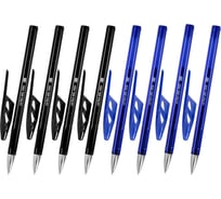 Ручки гелевые BRAUBERG ULTRA GEL, набор 8 штук, синие и черные, узел 0,5 мм, линия 0,35 мм 144280