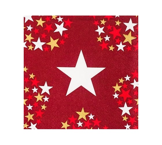 Бумажная салфетка PAPSTAR ЗВЕЗДНЫЙ СВЕТ 33х33 см, 3 слоя, 20 шт/уп 1/15 PS-85900