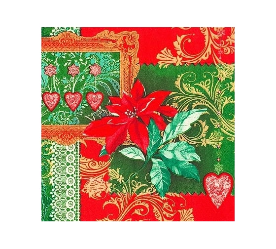 Бумажная салфетка PAPSTAR РОЖДЕСТВЕНСКАЯ 33х33 см, 3 слоя, 20 шт/уп 1/15 PS-85041