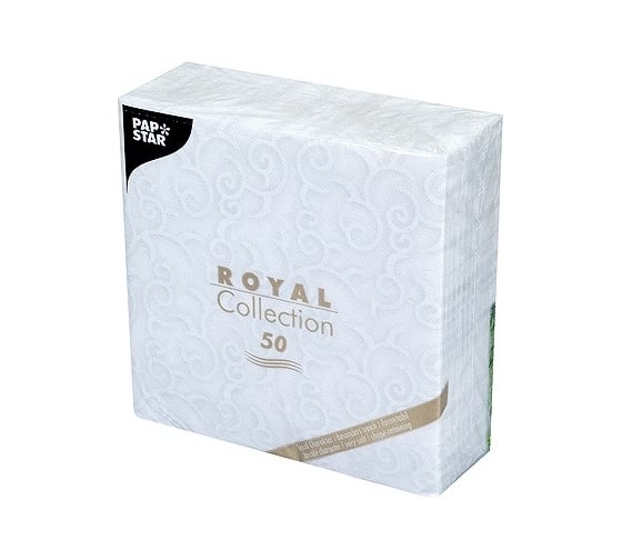 Бумажная салфетка PAPSTAR ROYAL CASALI белая, 40х40 см, 1 слой, 50 шт/уп 1/5 PS-84876