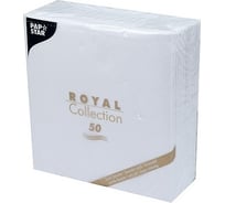 Бумажная салфетка PAPSTAR ROYAL белая, 40х40 см, 1 слой, 50 шт/уп 1/5 PS-11622