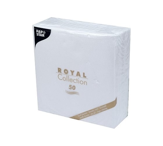 Бумажная салфетка PAPSTAR ROYAL белая, 40х40 см, 1 слой, 50 шт/уп 1/5 PS-11622 1