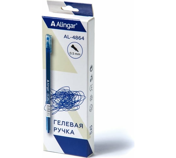 Гелевая ручка Alingar Neo синяя 12 шт в упаковке AL4864
