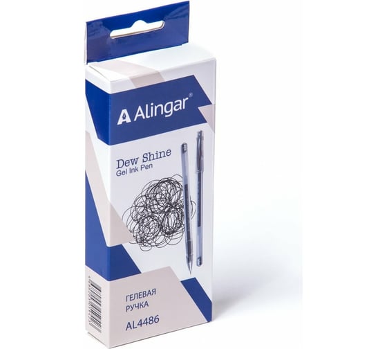 Гелевая ручка Alingar DEW SHINE черная 12 шт в упаковке AL4486