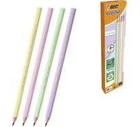 Карандаш чернографитный BIC Evolution Pastel HB, без ластика, корпус ассорти, комплект 12 шт 182215