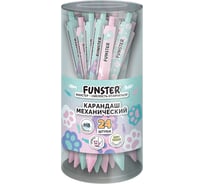 Карандаш механический FUNSTER 0,7 мм, кросс-серия КОШАЧЬИ ЛАПКИ,, КОМПЛЕКТ 24 шт., HB, корпус soft-touch, 182145