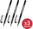 Ручка гелевая BRAUBERG Profi-Gel PRO, КОМПЛЕКТ 3 ШТУКИ, ЧЕРНАЯ, линия письма 0,4мм, 881311 1