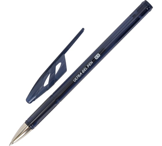 Ручка гелевая BRAUBERG ULTRA GEL NAVY BLUE, ТЁМНО-СИНЯЯ, узел 0,5 мм, линия письма 0,35 мм, КОМПЛЕКТ 12 шт., 144281
