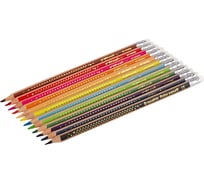 Цветные карандаши Yalong Magic деревянные 12 цветов трехгранные ластик YL10039-12