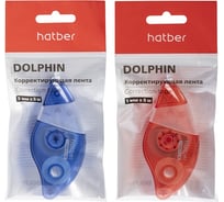 Корректирующая лента HATBER ДЕЛЬФИН 5мм х 8м Ассорти, в пакете с европодвесом 089170