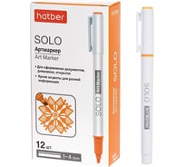 Артмаркер HATBER Solo NEON 1мм/4мм мягкий наконечник Оранжевый 12шт. 088691