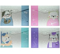 Папка-конверт Bruno Visconti на кнопке, Коты в японском стиле, А4, 4 вида 14-044