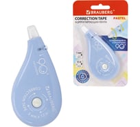 Лента корректирующая BRAUBERG PASTEL 5 мм x 12 м, вращающийся наконечник, голубая 272488