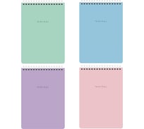Бизнес-блокнот BRAUBERG Minimal Pastel А5 146x206 мм, 60 листов, клетка, на гребне, картонная обложка, жесткая подложка 116427