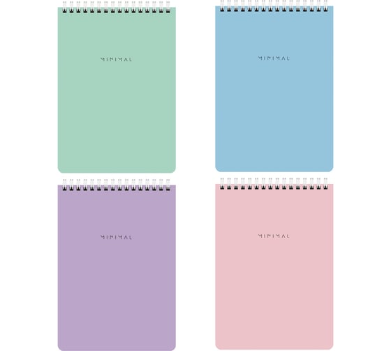 Бизнес-блокнот BRAUBERG Minimal Pastel А5 146x206 мм, 60 листов, клетка, на гребне, картонная обложка, жесткая подложка 116427