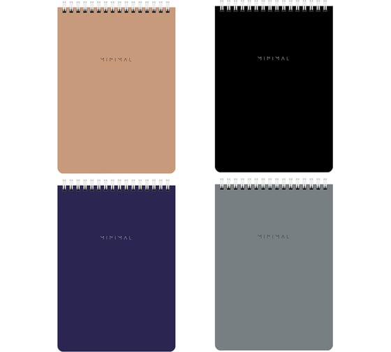 Бизнес-блокнот BRAUBERG Minimal Classic А5 146x206 мм, 60 листов, клетка, на гребне, картонная обложка, жесткая подложка 116426