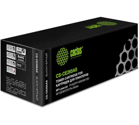 Картридж лазерный Cactus CS-CE285AS-6 CE285AS черный (1600стр.) для HP LJ P1102/P1102W/M1130/M1132 с 2139383