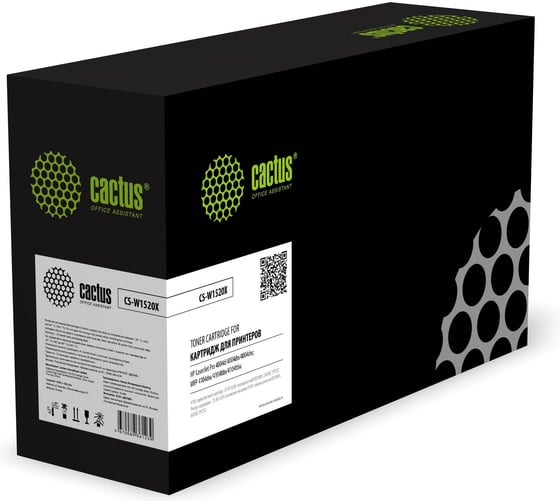 Картридж лазерный CACTUS CS-W1520X W152X, черный, ресурс 9700 страниц, для HP LJ Pro 4004dn/4104dw 2166886